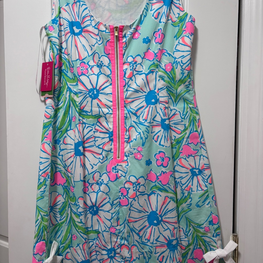Lilly Pulitzer Delia Sleeveless Dress Sand Bar Blu Splish Splash in size 10 - Picture 2 of 3